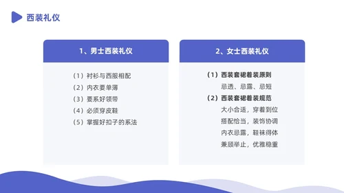 蓝白色商务插画风政务窗口人员礼仪培训商务培训PPT