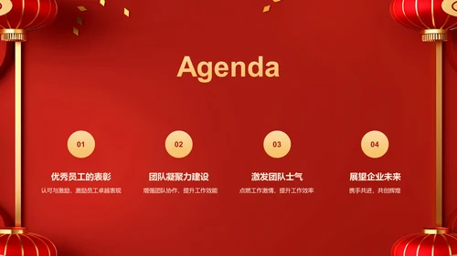 红色喜庆风表彰庆典PPT模板
