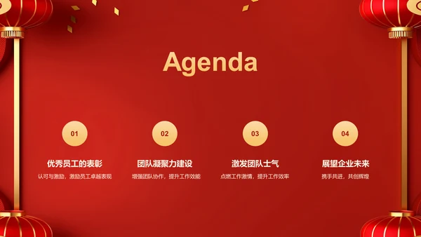 红色喜庆风表彰庆典PPT模板