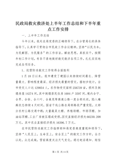 民政局救灾救济处上半年工作总结和下半年重点工作安排.docx