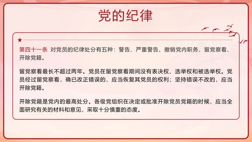 红色复古剪影党政风中国共产党章程带内容PPT模板