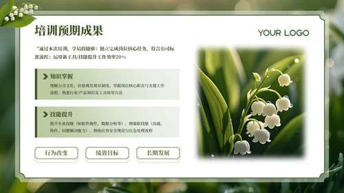绿色清新员工培训PPT模板