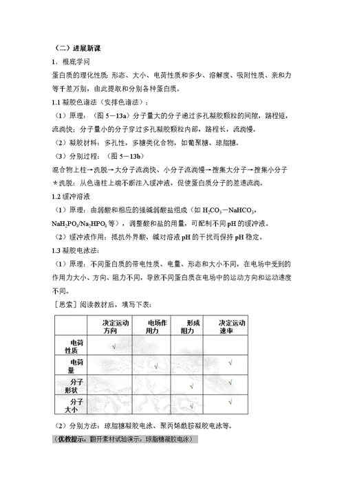 血红蛋白的提取和分离名师教案