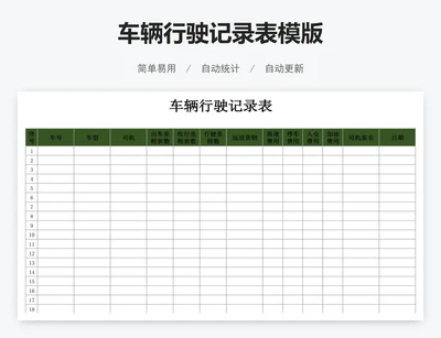 车辆行驶记录表模版