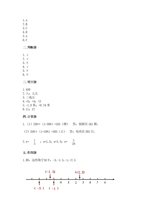 小学六年级下册数学期末综合素养卷带答案（实用）