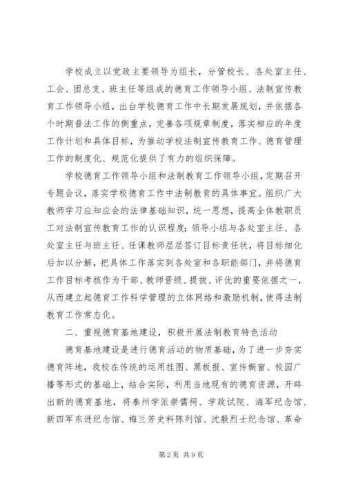 学校开展法制工作情况汇报材料.docx