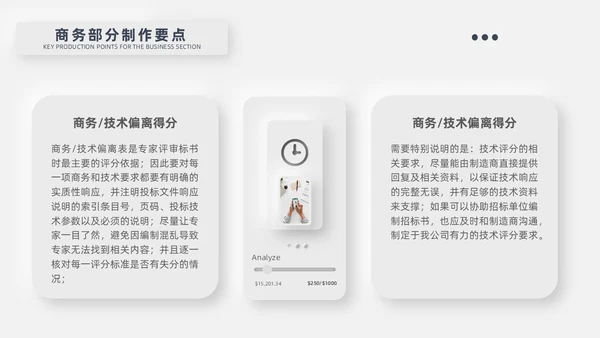 灰色新拟态招标投标流程微粒体商务简约述职PPT模板