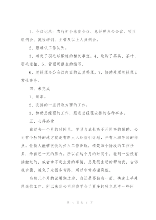 行政秘书试用期工作总结500字.docx