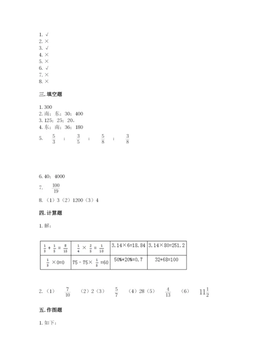 小学数学六年级上册期末测试卷附参考答案【黄金题型】.docx