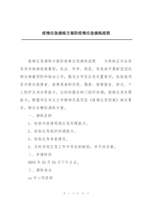 疫情应急演练方案防疫情应急演练流程.docx