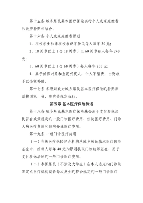 沧州市城镇居民基本医疗保险市级统筹实施标准细则模板.docx