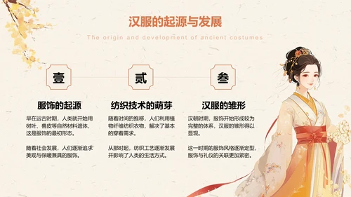 橙色复古风汉服社团招新文化介绍PPT模板