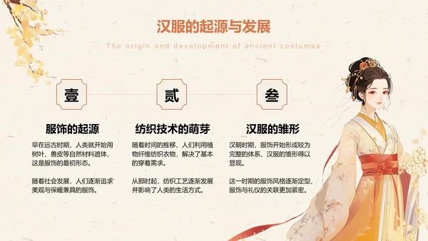 橙色复古风汉服社团招新文化介绍PPT模板