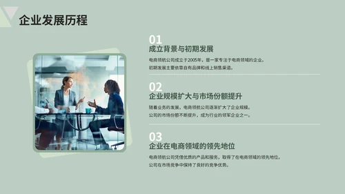 绿色清新风电商企业简介PPT模板