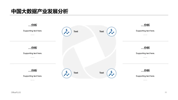 蓝色渐变简约风大数据科技行业公司介绍发布会策划PPT模板