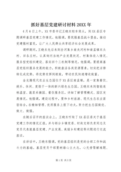 抓好基层党建研讨材料20XX年.docx