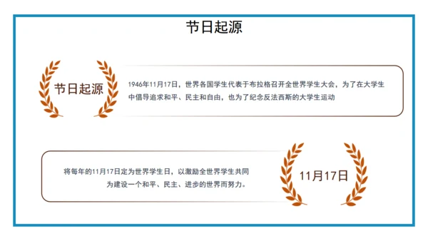 国际大学生节日介绍通用PPT课件模板