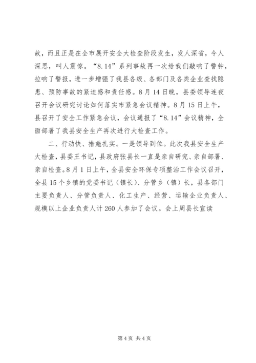 向督查组的关于全县安全生产大检查工作的情况汇报 (2).docx