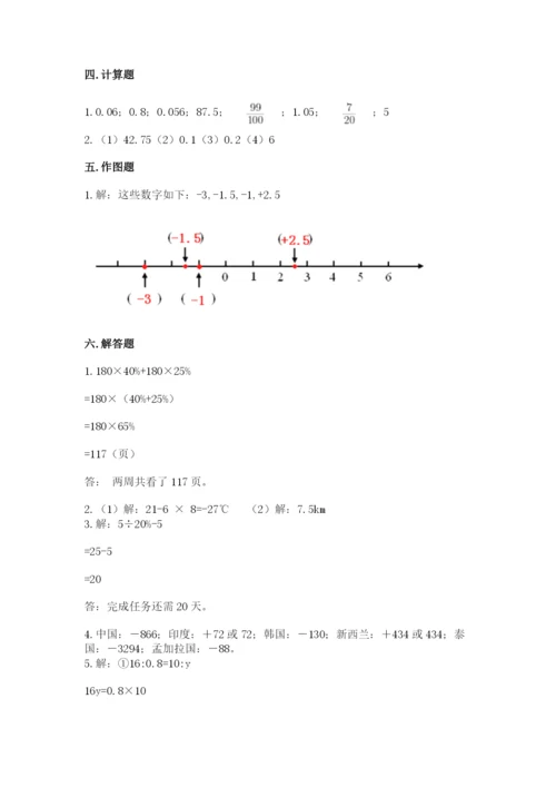 小学六年级下册数学期末卷附参考答案（考试直接用）.docx