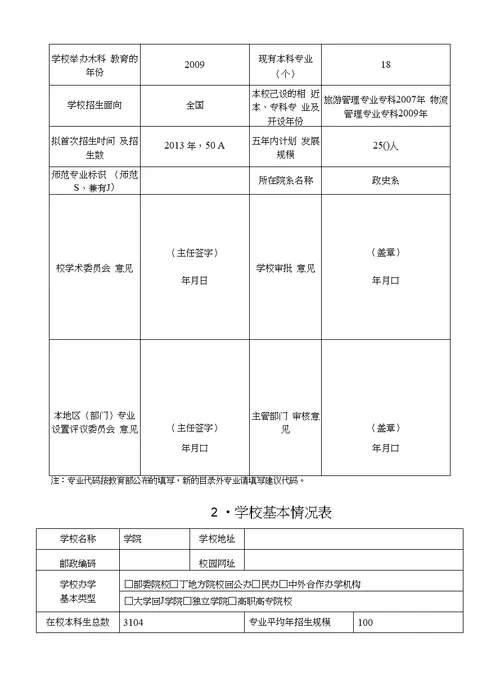 高等学校增设专业申请书(财务管理)