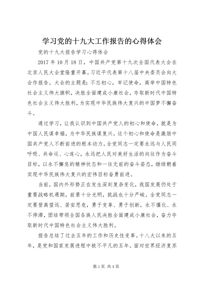 学习党的十九大工作报告的心得体会 (5).docx