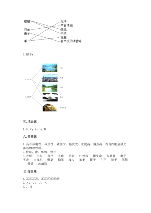 教科版科学二年级上册《期末测试卷》含完整答案（考点梳理）.docx