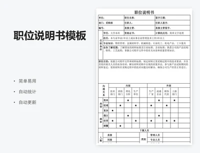 职位说明书模板