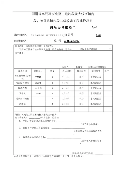 混凝土路面开工报告