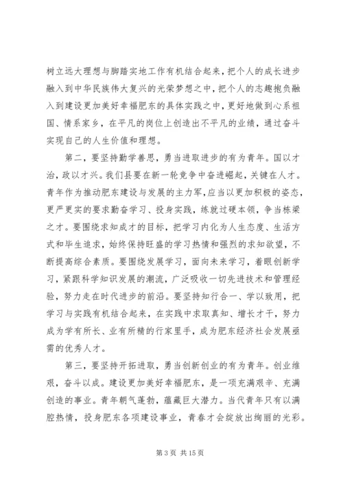 县共青团代表大会开幕式讲话稿.docx