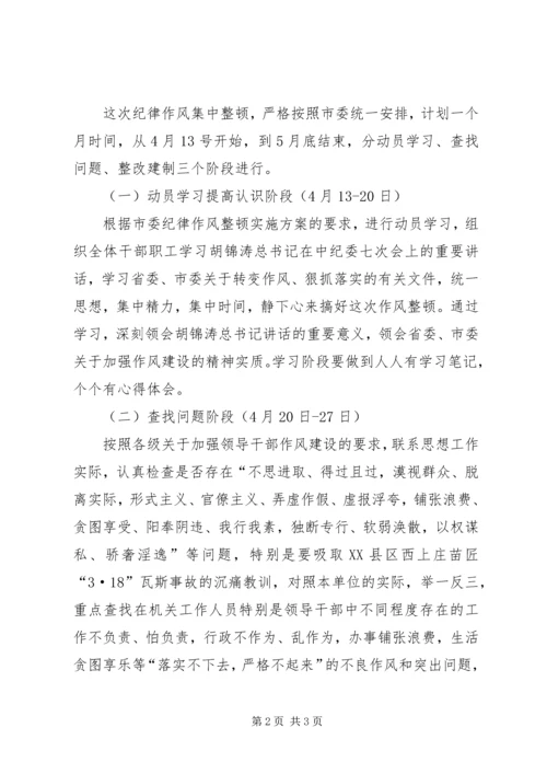 商务局落实纪律整顿工作报告.docx