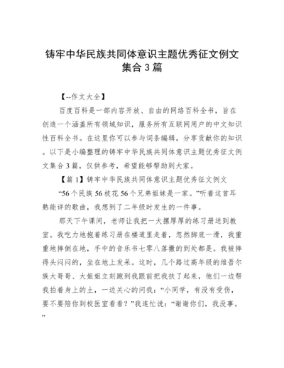 铸牢中华民族共同体意识主题优秀征文例文集合3篇.docx