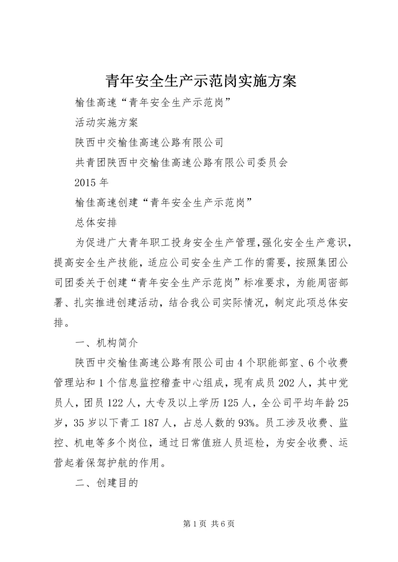青年安全生产示范岗实施方案.docx