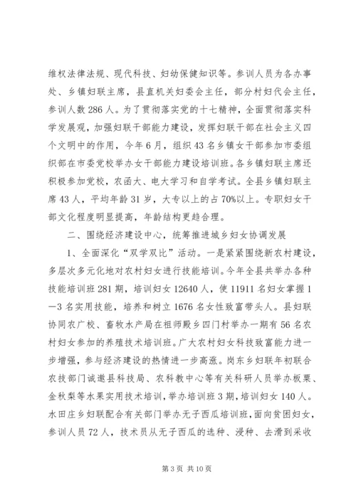 妇联目标管理考核自查工作汇报.docx