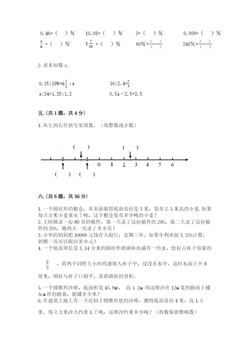 苏教版六年级数学小升初试卷（考点精练）.docx
