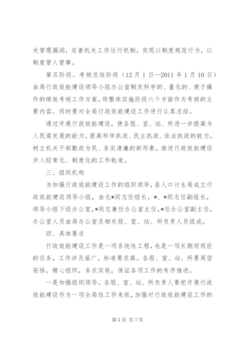 县计生效能建设实施方案.docx