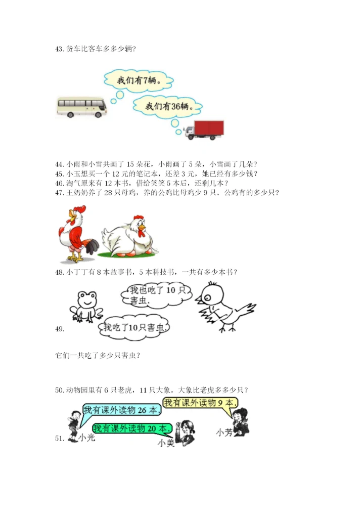 小学一年级下册数学应用题100道精品【历年真题】.docx