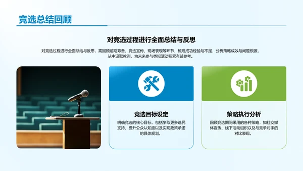 蓝色商务风学生会竞选答辩PPT模板