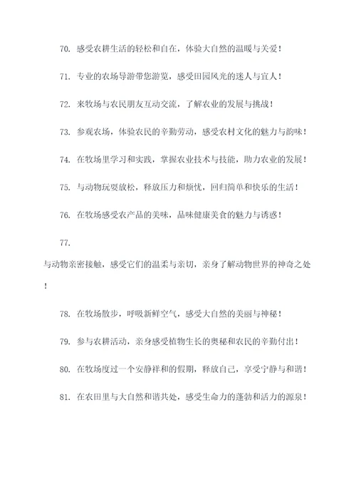吸引人的牧场广告语