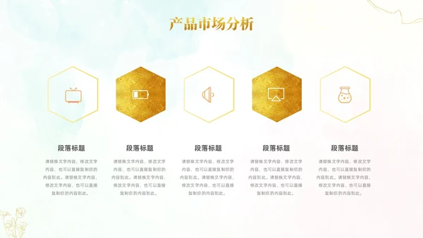小清新风鎏金线条花卉美容医美行业招商项目汇报医美商业计划书