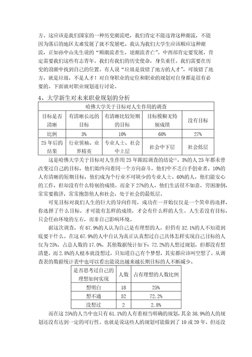 关于大学生未来职业规划的调查报告