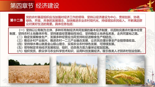 农村基层组织工作条例解读PPT党课模板