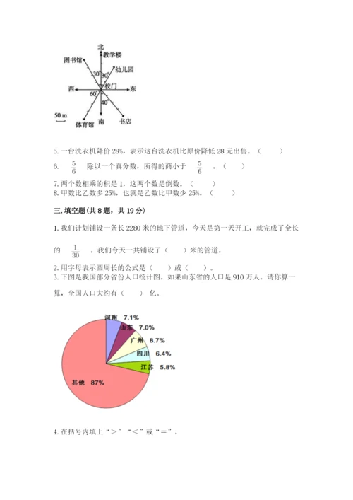 人教版数学六年级上册期末测试卷及答案1套.docx