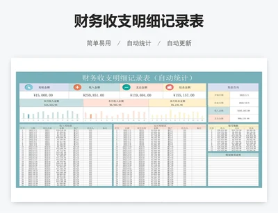 财务收支明细记录表