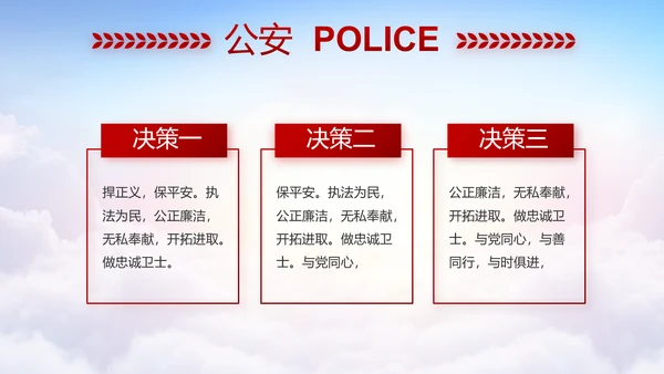 红色公安警察工作汇报报告动态PPT