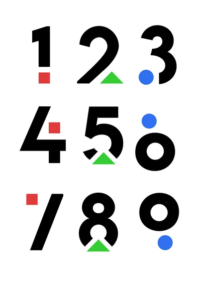 黑色简约1-9数字编号