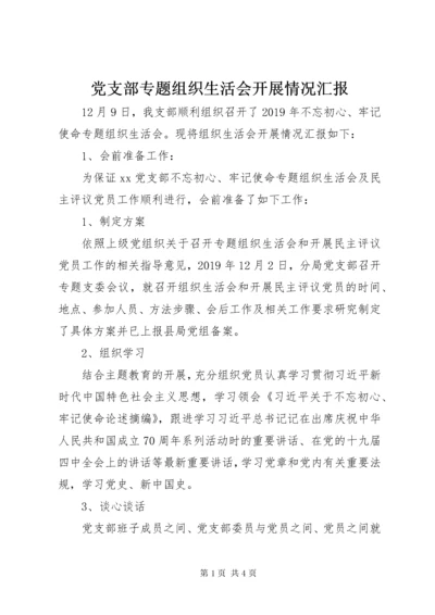 党支部专题组织生活会开展情况汇报.docx