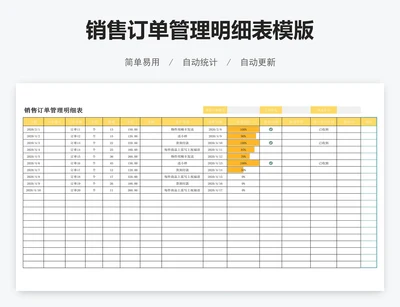 销售订单管理明细表模版
