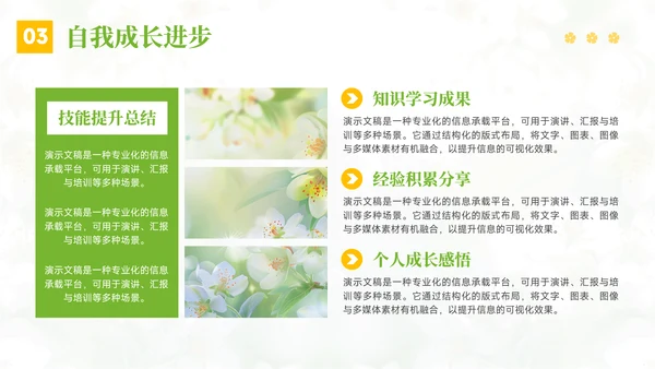 绿色小清新晋升述职报告PPT模板