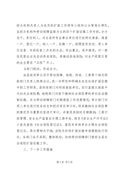县社会保险扩面征缴工作情况汇报 (4).docx