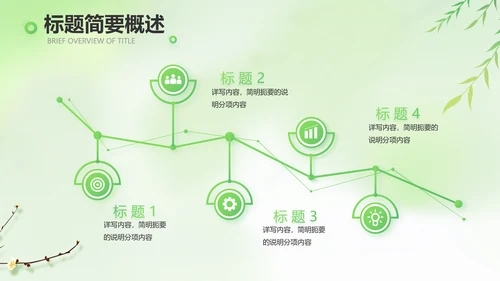 绿色清新春天来了春季旅游相册PPT